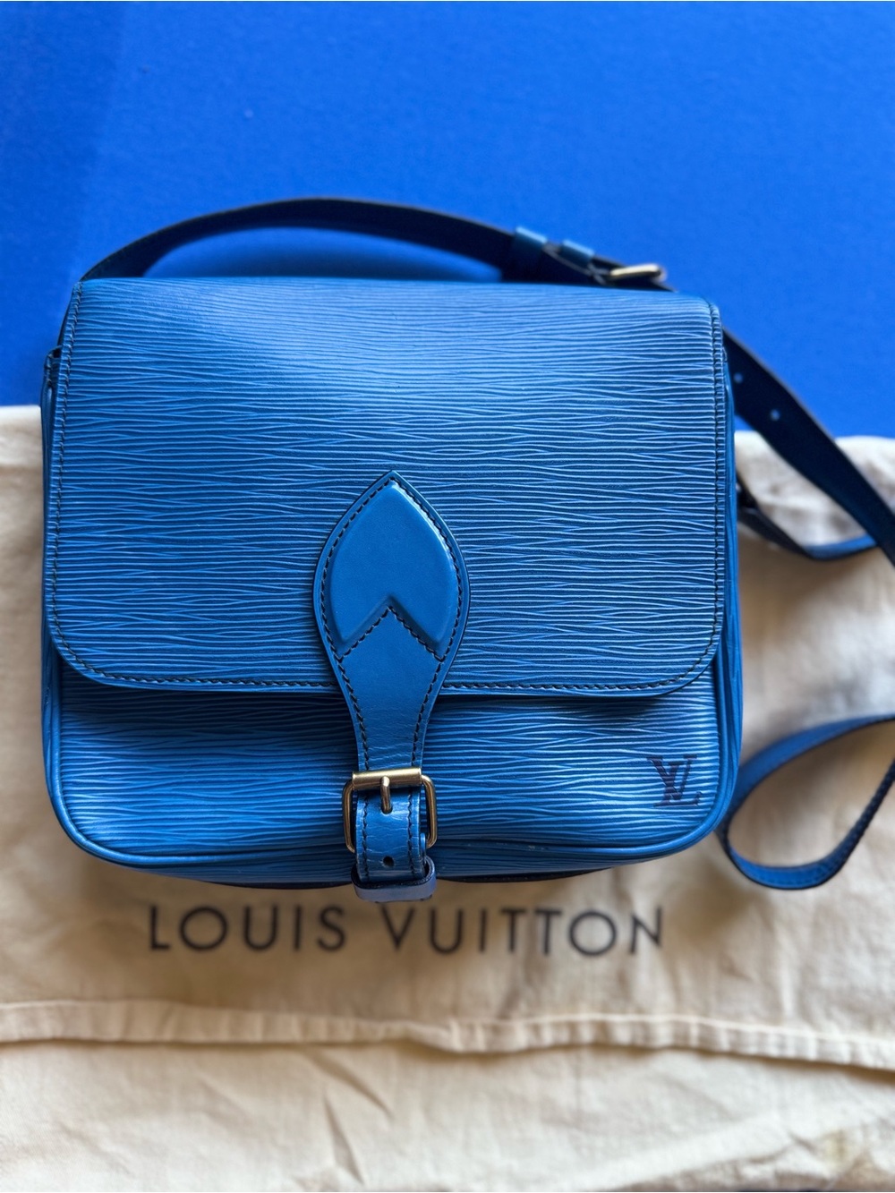 Louis Vuitton Cobalt Blue Epi Leather Shoulder Bag - Picture 3 of 13